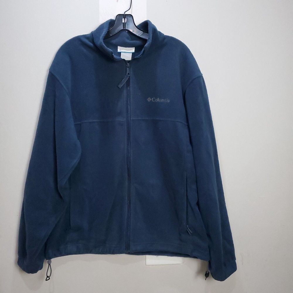 Columbia‎ Jacket Mens L Blue Fleece Full Zipper Pockets Polyester Sports Outdoor
